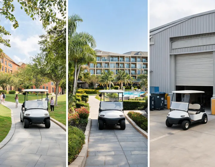 Golf cart operating duties across campus and facility routes